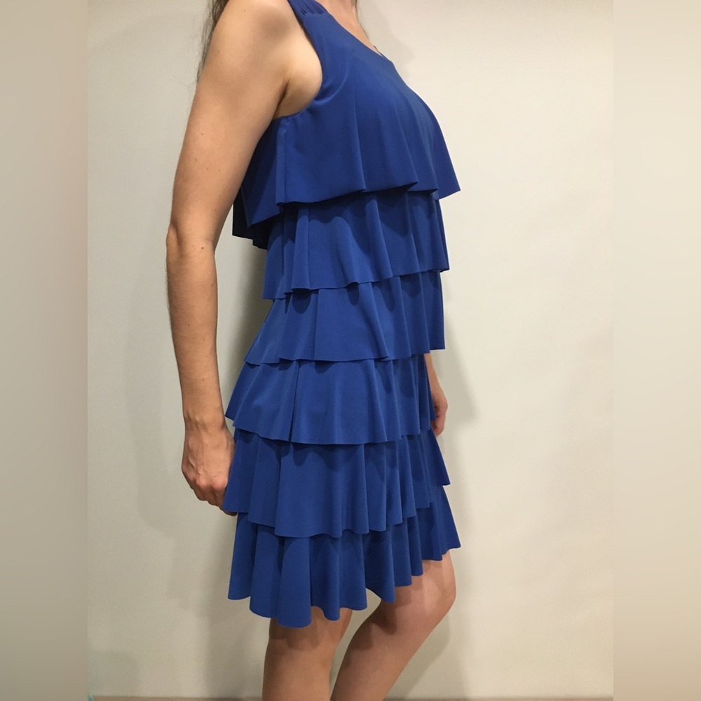 Blue Tiered Ruffle Dress - Picture 3 of 5